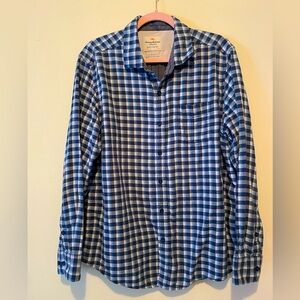 Tommy Bahama Island Crafted Men’s Long Sleeve Lined Blue Plaid Shirt.  Size L.